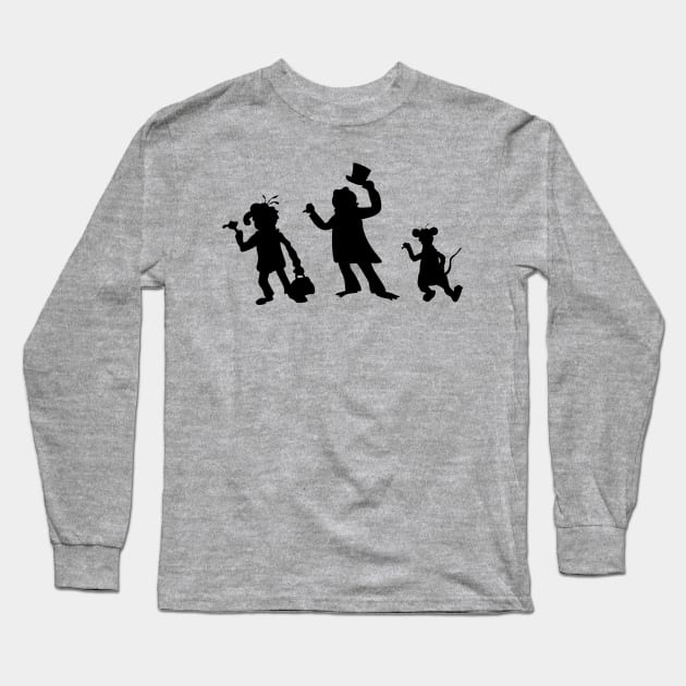 Hitchhiking Ghosts - Black silhouette Long Sleeve T-Shirt by Rackham